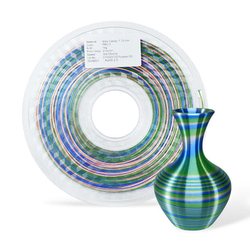 3DE Premium - PLA - Candy Rainbow - Blå, Grön, Vit V1 - 1,75 mm - 1 kg