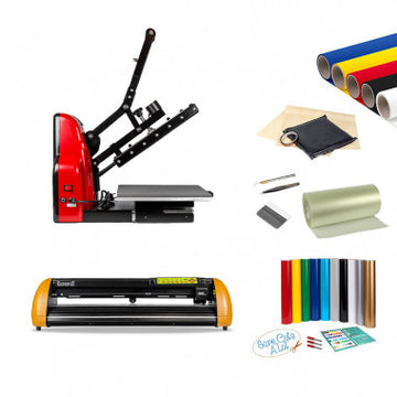 Skiltepakke - Expert II 24 Skæreplotter, Semiautomatisk Varmepresser Bundle