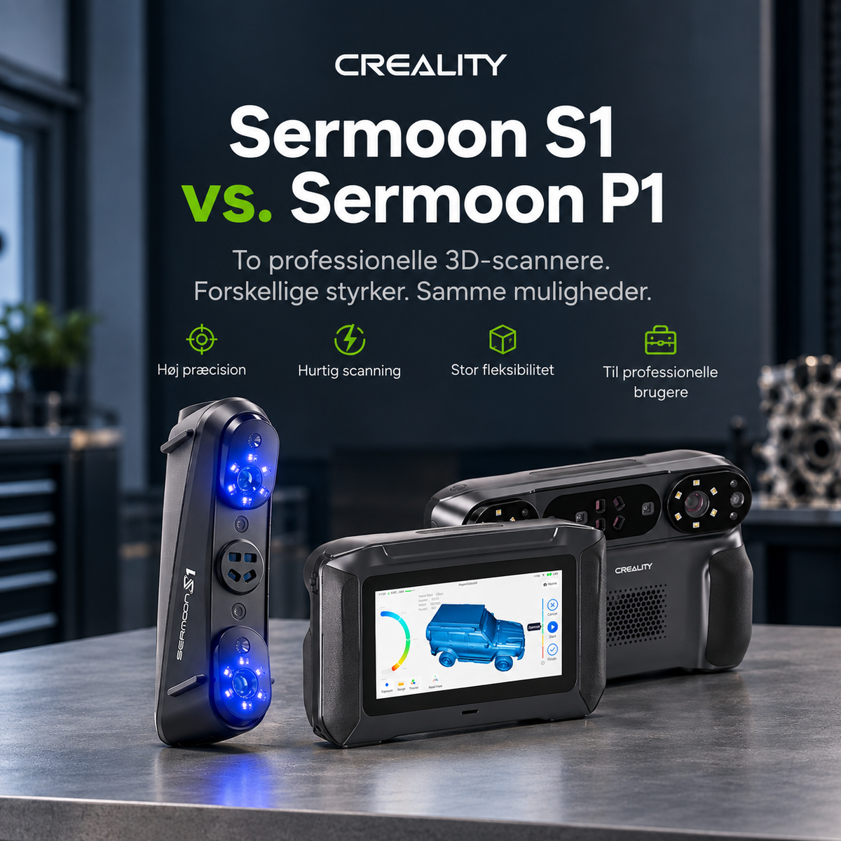 Creality 3D - Sermoon S1 vs. P1 – To nye professionelle 3D-Scannere