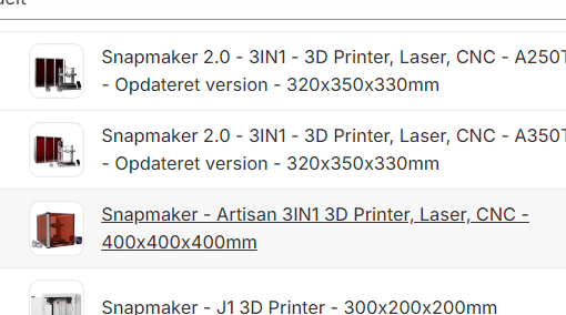 Mærker - Snapmaker - 3D Printer