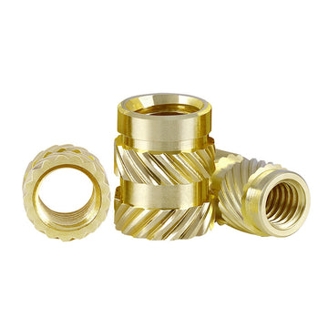 Spindel - Räfflad kopparmutter - M4x8x6
