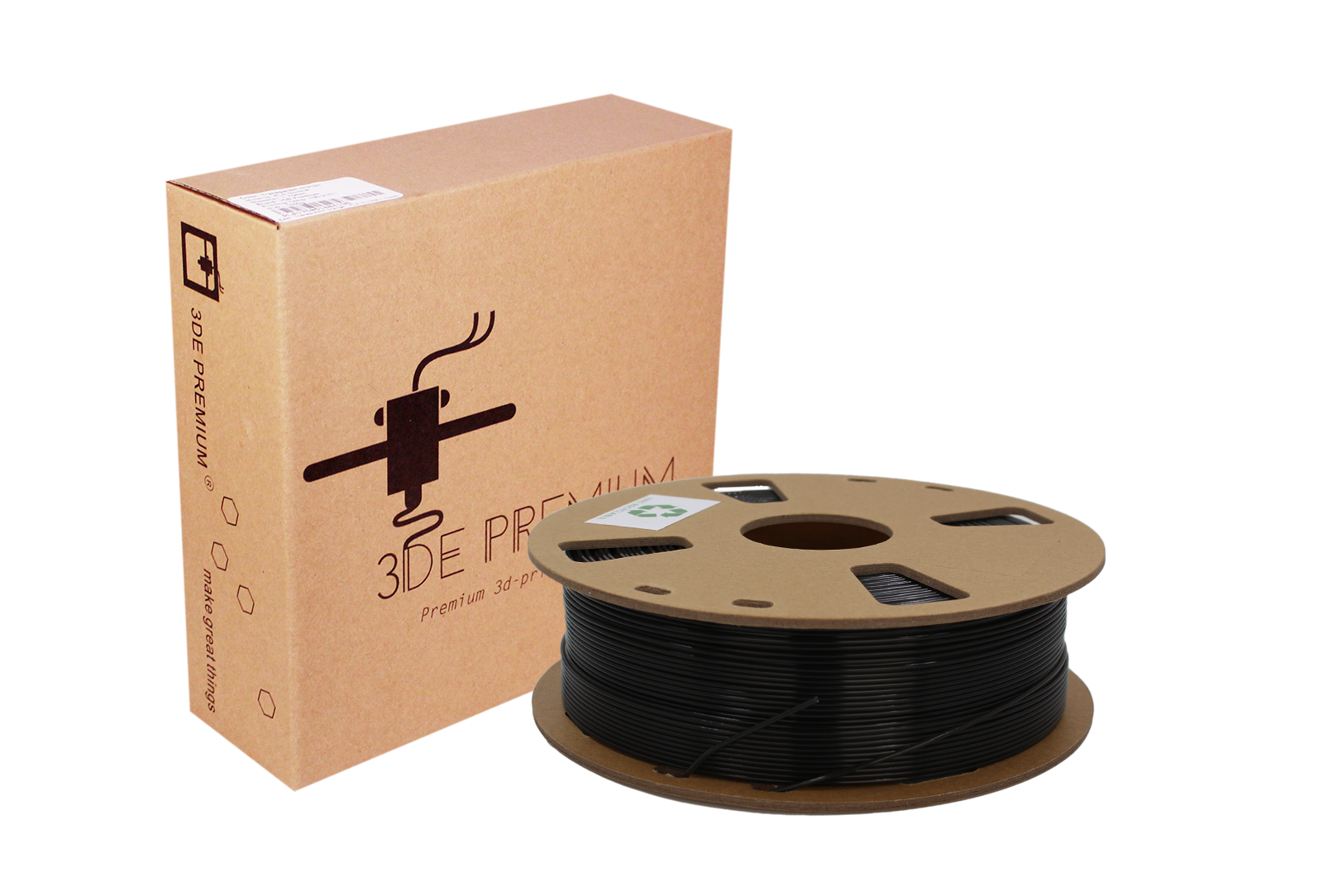 3DE Premium - PLA Transparent - Black - 1.75mm - 1kg
