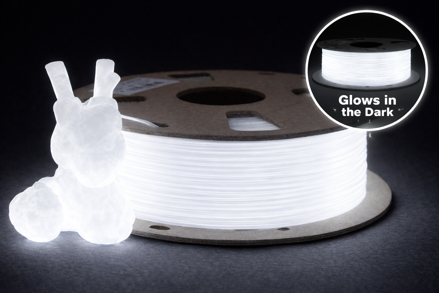 3de 3DE Premium - PLA - Glowing White - 1.75mm - 1kg