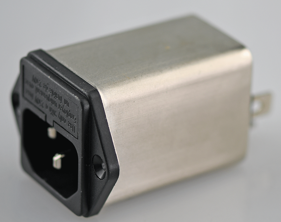 Filtered power inlet 10A 250V YB11B2- 10A-Q (IEC socket with fuse filter)
