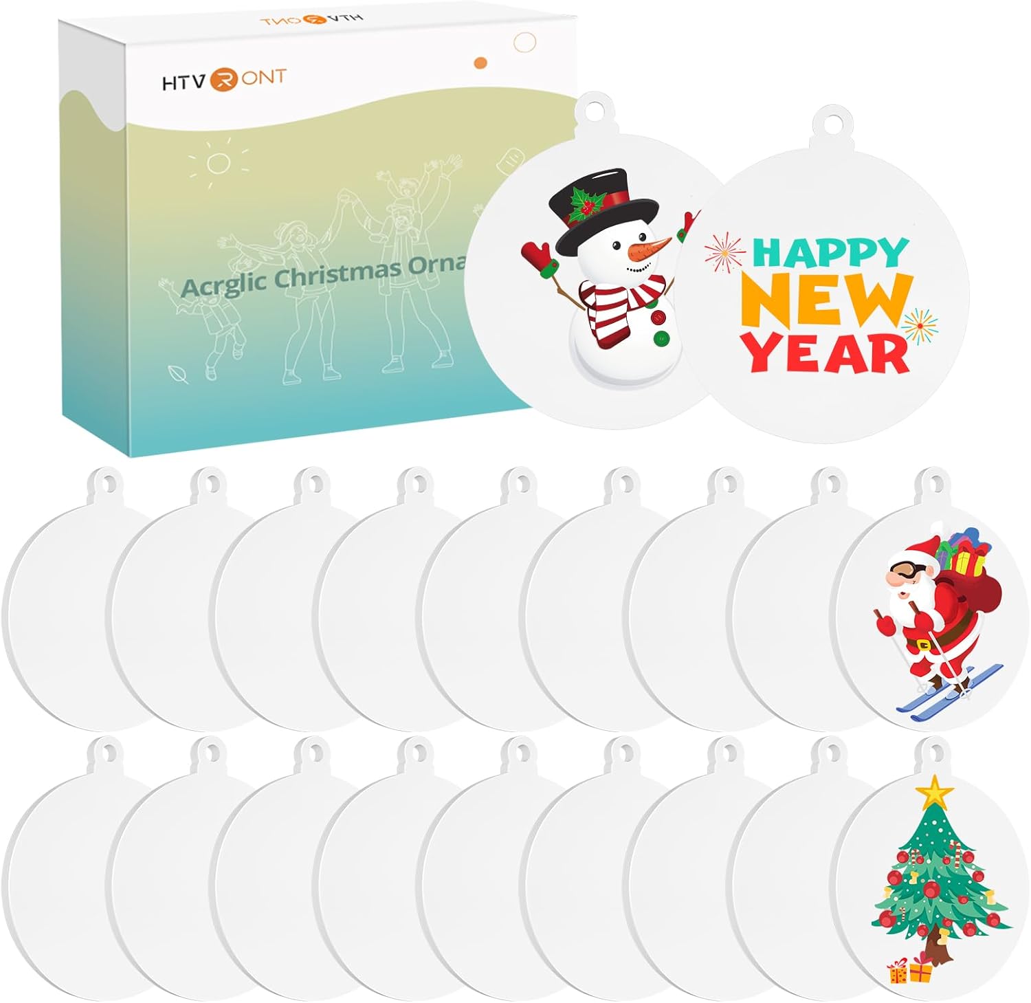 HTVRONT - Acrylic Christmas Ornament - 50 pcs