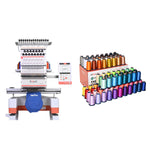 PooLin - EOM - Multi-Needle - Broderimaskine + GRATIS Broderitråd - 4000m Ruller - 100 Farver - Bundle