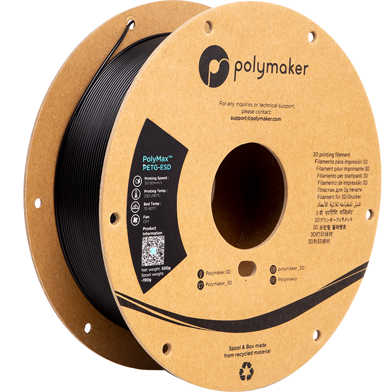 PolyMaker - PolyMax™ PETG-ESD - Black -  2.85mm - 500g