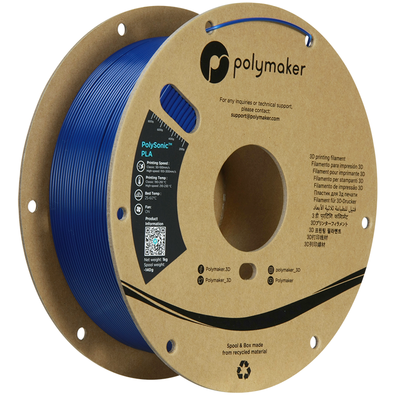 Polymaker - Polysonic - High Speed PLA - Blue - 1.75mm - 1kg