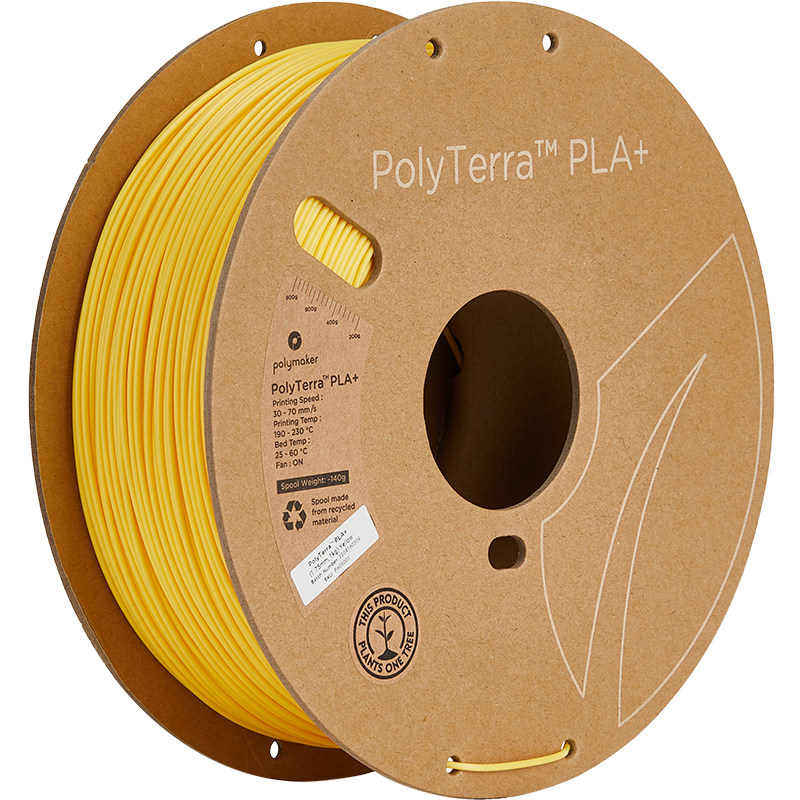 Polymaker - PolyTerra PLA+ - Yellow - 1.75mm - 1kg