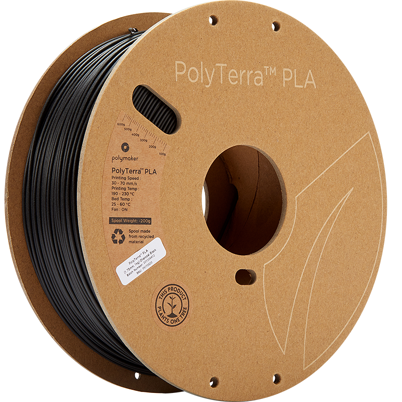 Polymaker - PolyTerra PLA - Charcoal Black - 1.75mm - 1kg