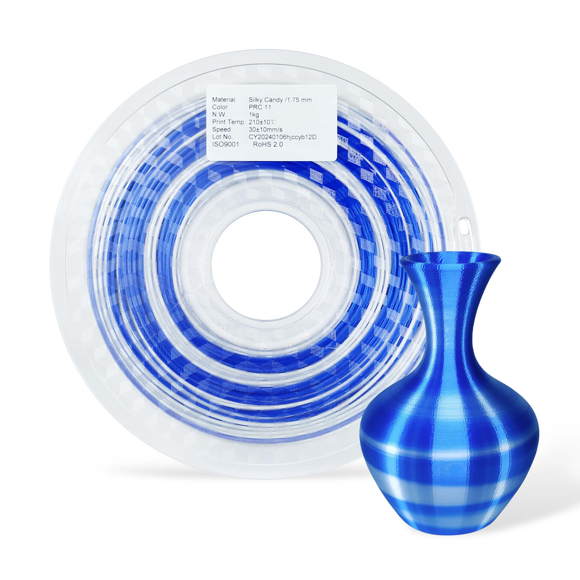 3de 3DE Premium - PLA - Candy Rainbow - Blue, White V1 - 1.75mm - 1kg - Li