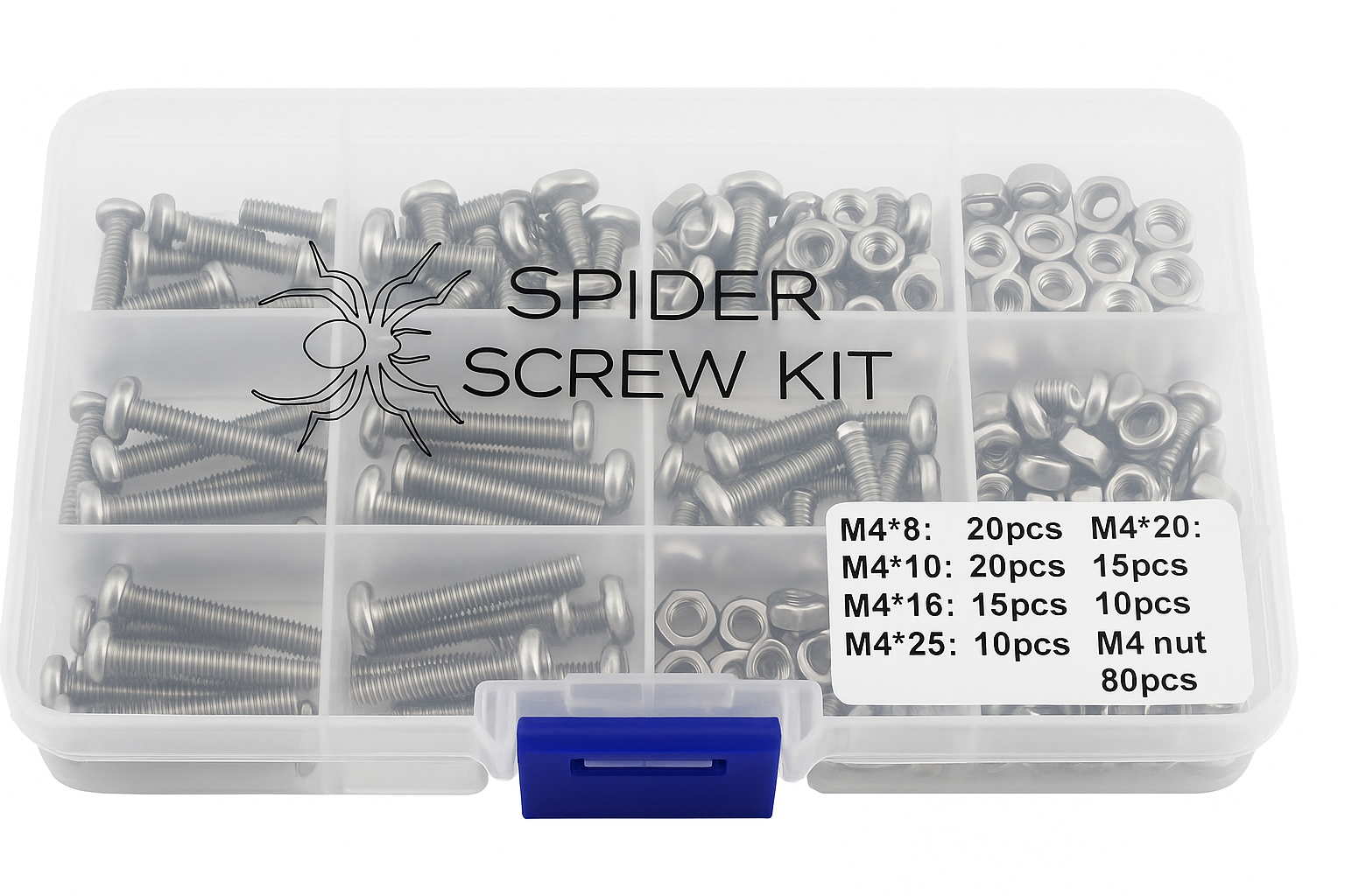 SpiderScrew Kit with Nuts - M4 - 80 pcs