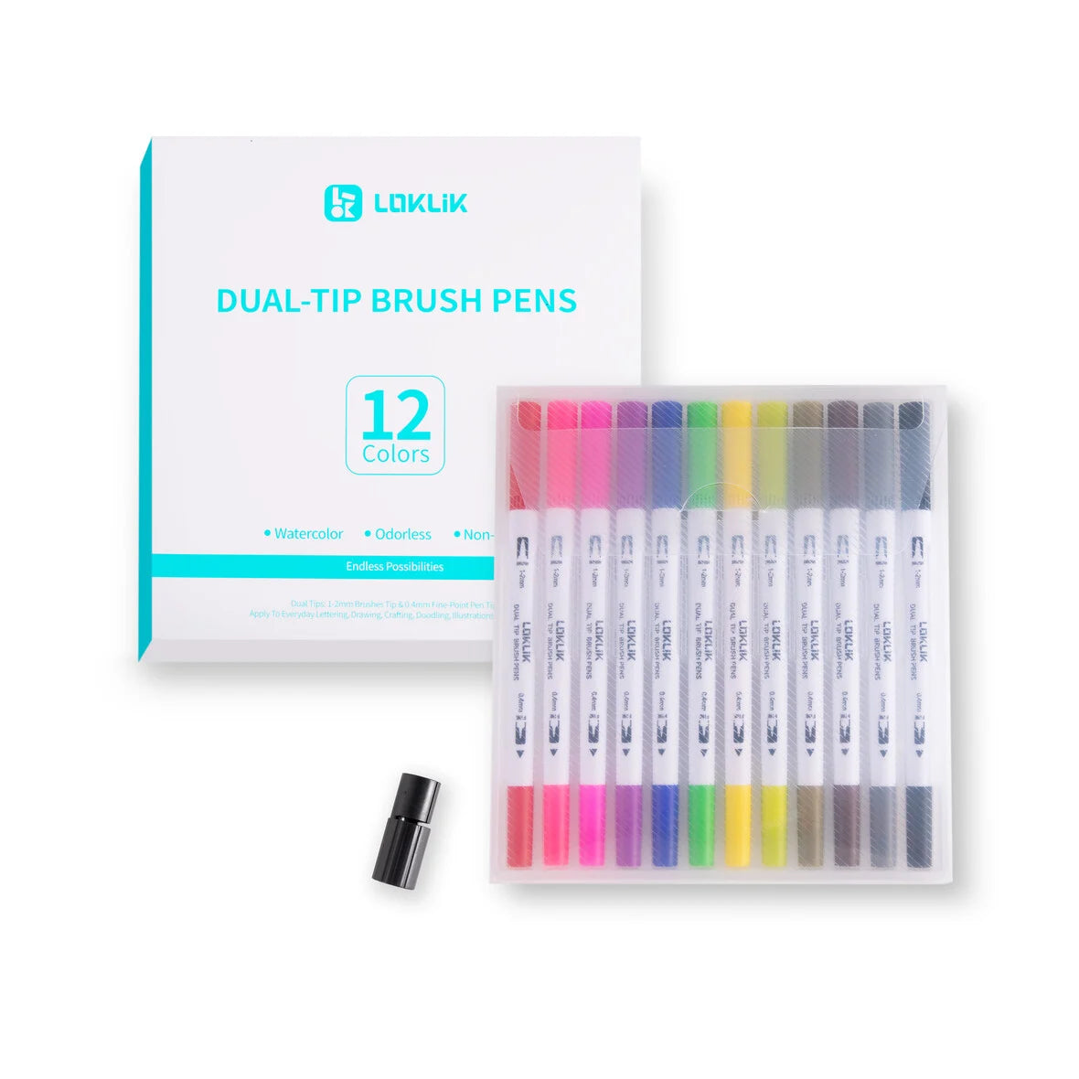 LOKLIK - Dual Tip Brush Pens 12 Colors