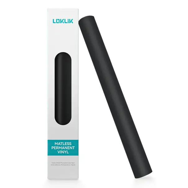 LOKLIK - Matless Permanent Adhesive Vinyl - Matte Black - 33x305cm