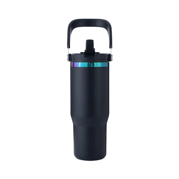 xTool - Stainless Steel Tumbler with Handle and Straw - Black to Iridescent (30oz/0.88L)