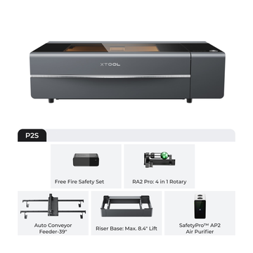 xTool - P2S 55W - Laser - Klass IV Grå - Allt-i-ett-paket