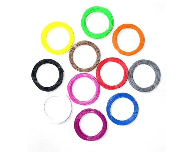 10x Blandede 5m PLA Samples til 3D Pen - 1.75mm