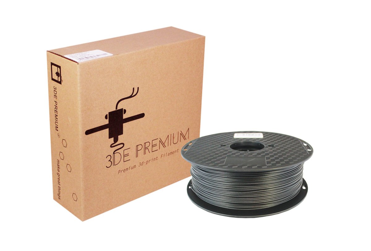 2 kg - Carbon Fiber Black - 3DE Premium PETG - 1.75mm