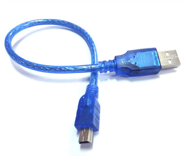 USB kabel 2.0 - USB-A han - Mini-B - 0.3m