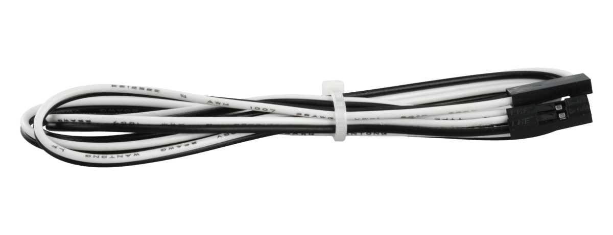 2P color cable (black, white) - 80cm - DuPont female 2P one end 2.54 - 1Px2