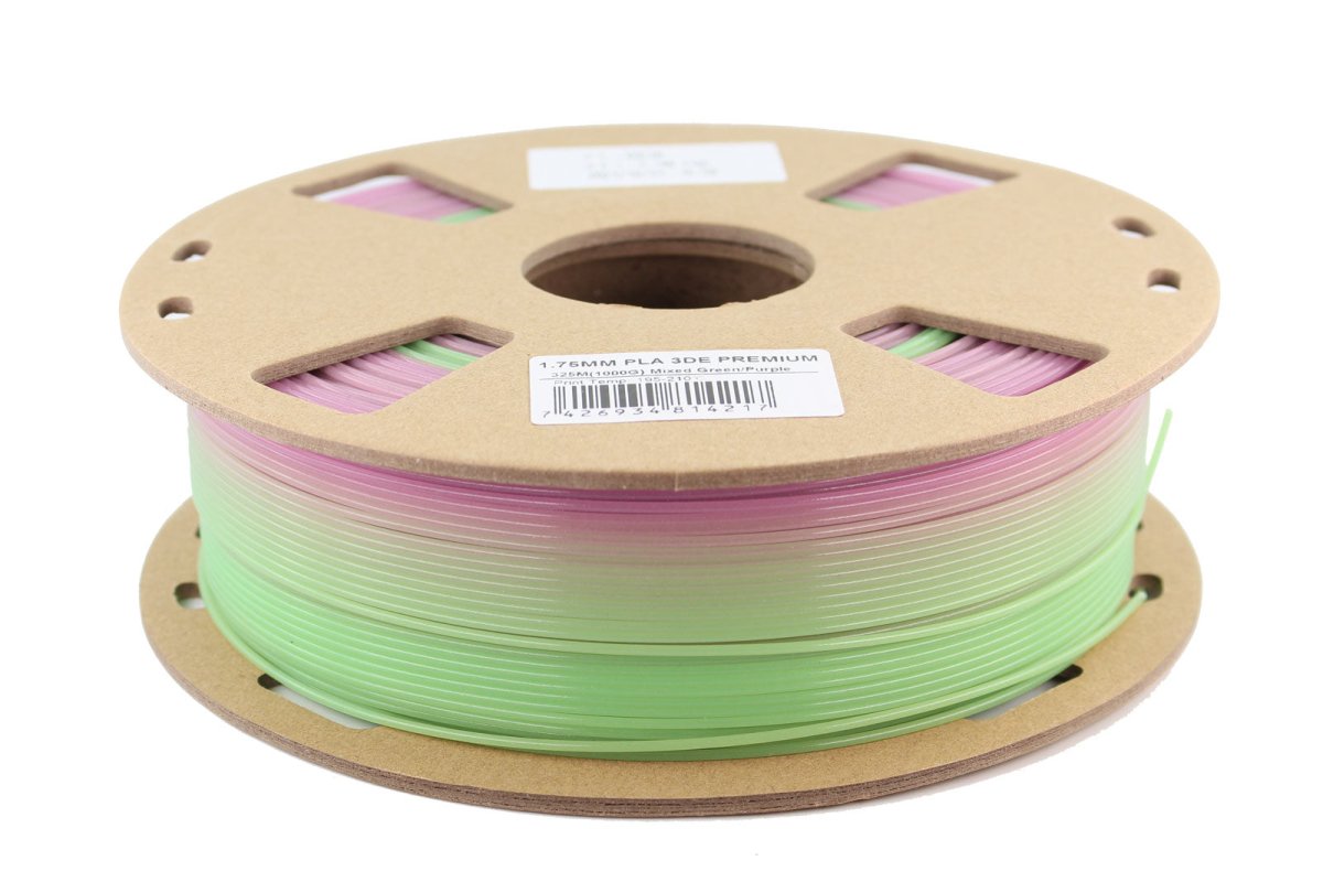 3DE Premium PLA - Glow In Dark - Green-Purple - 1.75mm