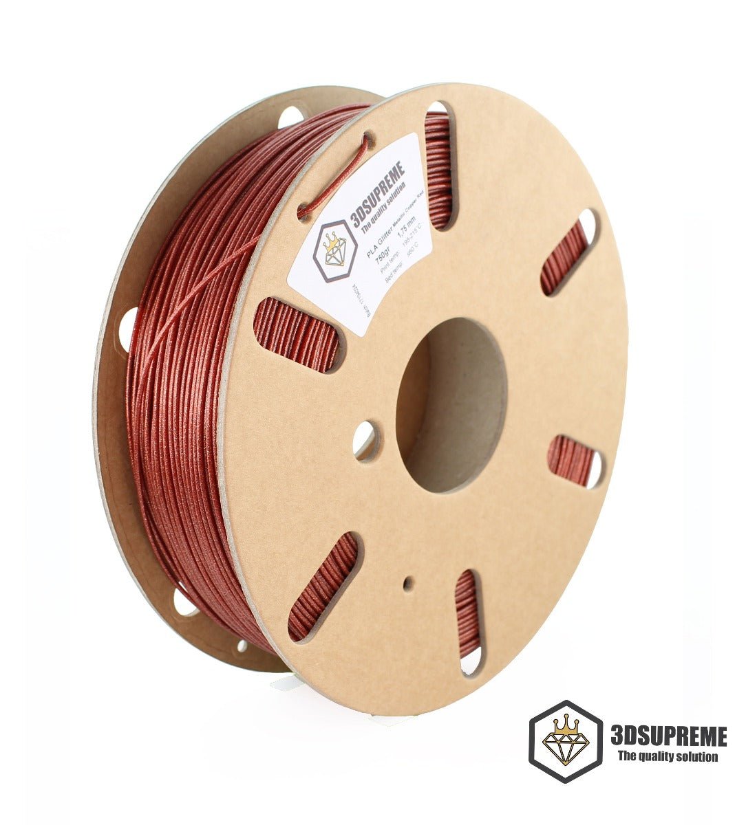 3DSUPREME - PLA GLITTER - Metallic Copper Red - 1.75mm - 750g