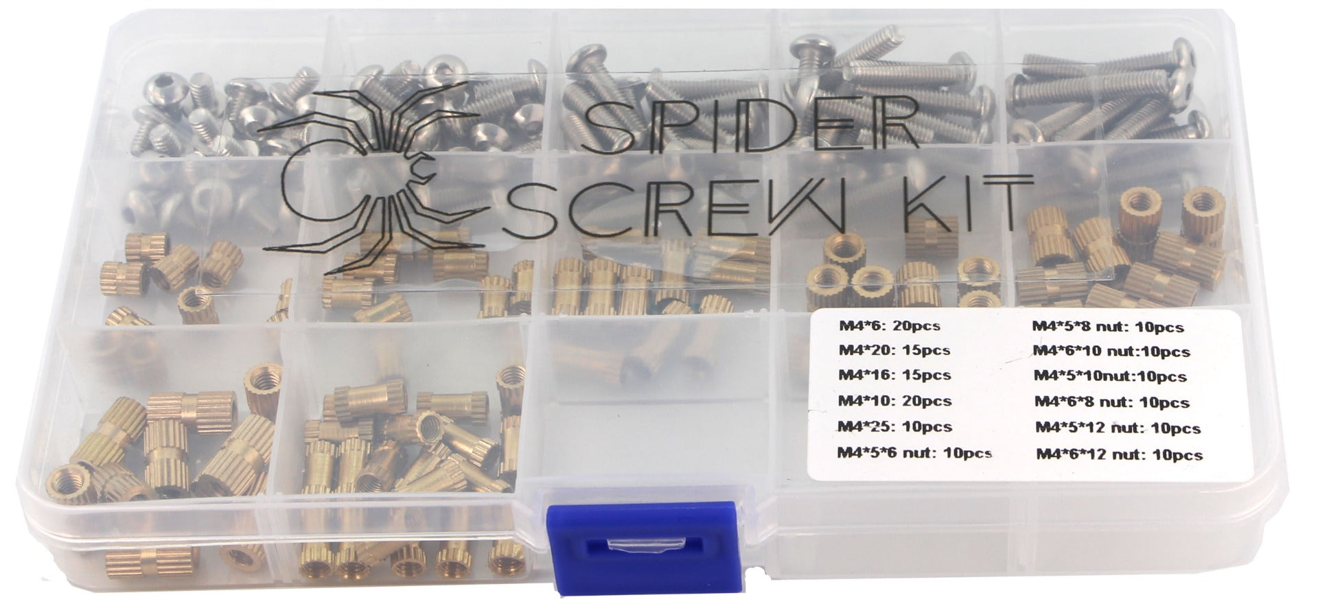SpiderScrew Kit with Knurls - M4 - 80 pcs