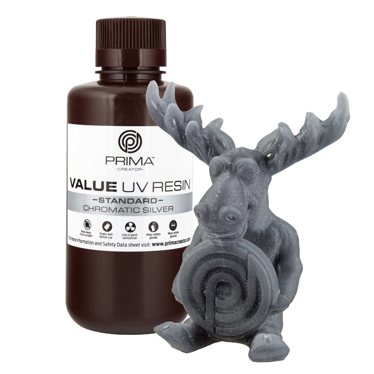 PrimaCreator Value UV-DLP Resin - Chromatic Silver - 500ml