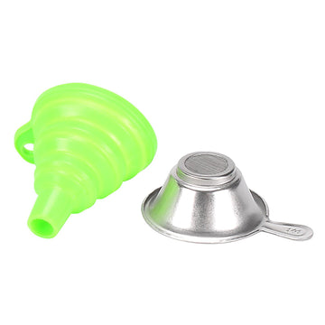 Silicone Funnel + Metal Filter Kit for Resin - Green