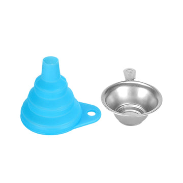 Silicone Funnel + Metal Filter Kit for Resin - Blue