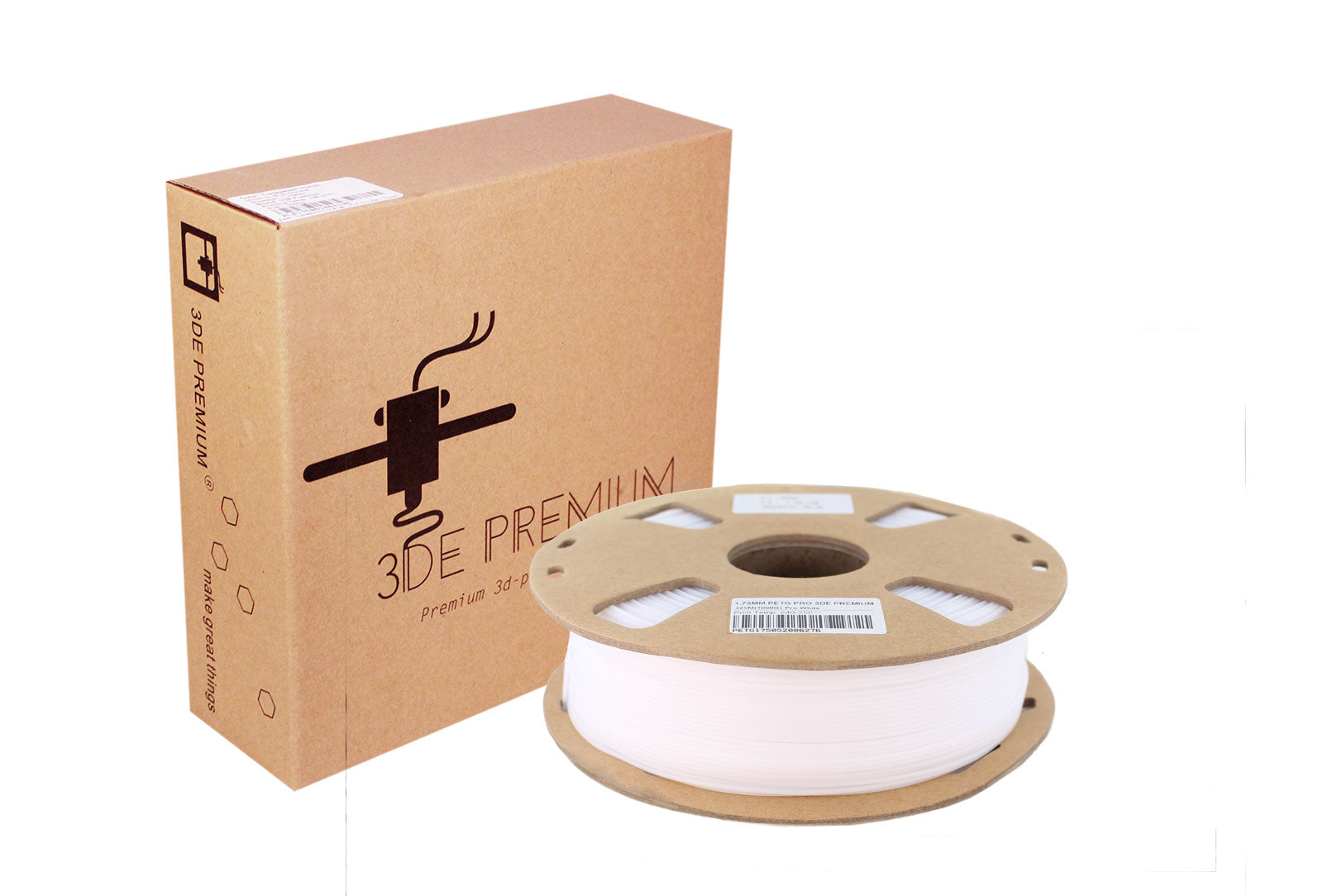 3DE Premium - PETG PRO - White - 1.75mm - 1kg